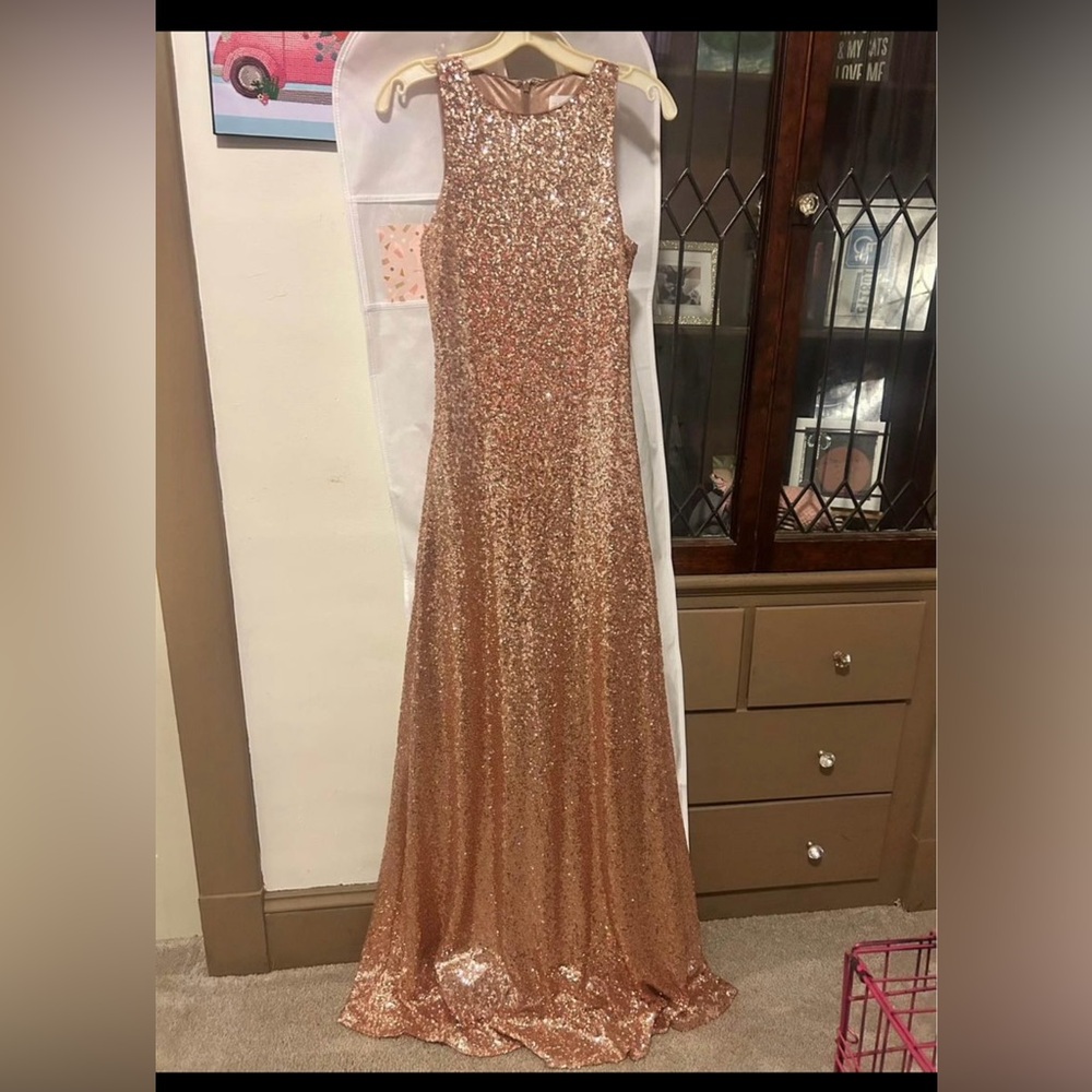 Reverly maid of honor dress worn once champagne color size 6